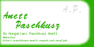 anett paschkusz business card